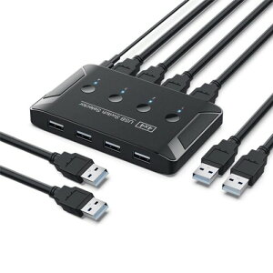 xiwai KVM USB 2.0 XCb`ZN^[ 4|[g PC L 4foCX L[{[h}EXXLi[v^[p