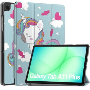 Gosento For Samsung Galaxy Tab A11+ �P�[�X �X�^���h�@�\�t�� �J���O�ܔ��^�X�^���h�P�[�X PU���U�[ �J�o�[ (DJS)