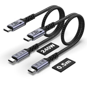 USB C��80 Gbps 50 cm 2�{�ASUMPK�ZUSB 4��240 W�A��4����f�[�^���A16 K 8 K@60 Hz 4 K 120 Hz HDR�r�f�I�o�́AThunderbolt 5�AiPhone 16 Pro Max�AMacBook�AiPad�ASSD�A�f�B�X�v���C�ɑΉ�