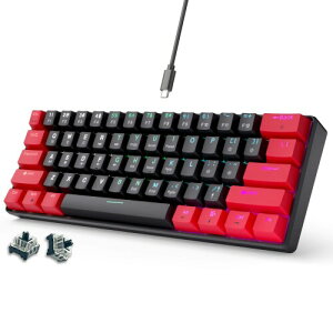 abucow �Q�[�~���O�L�[�{�[�h �~�j�}���X�g �|�[�^�u�� �L�� ���R���p�N�g �~�j 61�L�[ RGB�o�b�N���C�g�L�[�{�[�h (���Ɣ�) (���b�h�u���b�N)