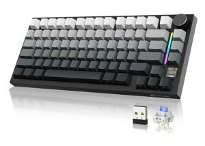 ATTACK SHARK X820ULTRA ���J�j�J���L�[�{�[�h 75% 3���[�h �K�X�P�b�g 5�w���� LED�f�B�X�v���C �m�u 4000mAh