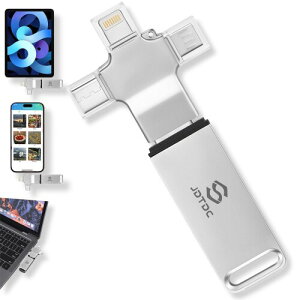 JSL JDTDC iPhone USB������ 128GB4in1 USB�t���b�V���h���C�u & �������[�X�e�B�b�N ��e�� �O���X�g���[�W ���C�g�j���O/Type-C/USB3.0/Micro USB �S�f�o�C�X�Ή� �ʐ^ ���� �A���� ���� �ۑ� �e�ʕs��