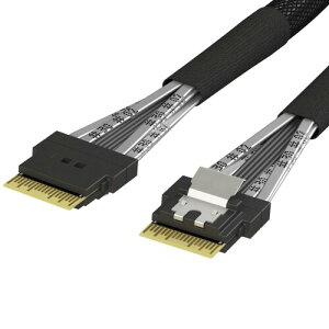 LINKUP - Slimline SFF-8654 4i Xg[g to SFF-8654 4i Xg[g24GbpsP[u 85ohm PCIeKp 32AWGlbgWPbgTChoht -075CM