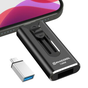 PhoneΉ USB128GB 4in1 phone f[^ۑ iOS/Type-C/USB/Micro usb phone ʐ^obNAbvCh ^Cvc usb phone OtXg[W Phone/Pad/PC/Macbook/AndroidΉ gїeʕs 
