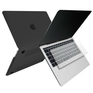 MS factory MacBook Pro 13 用 ケース カバー + 日本語 キーボードカバー マックブックプロ 13インチ ハードケース Pro13 2017 2016 タッチバー なし A1708 全12色 マット加工 ブラック 黒 RMC series RMC-SET