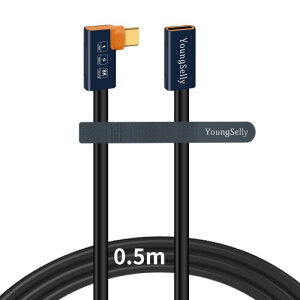 YoungSelly Elbow���]��1.64 Ft USB C���AThunderbolt 4/3�AUSB 4/3�ɑΉ����A240 W�i�ő�48 V/5 A�j�}���[�d�A40 Gbps�f�[�^�]���A8 K�f�B�X�v���C�A�f���A���f�B�X�v���C4 K���T�|�[�g����B