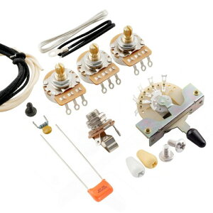 Musiclily Pro �X�g���g�M�^�[�z���L�b�gAmerican Strat SSS�G���L�M�^�[�p 5WAY �X�C�b�`�ƃ|�b�g250k[�I�[��] A�J�[�u