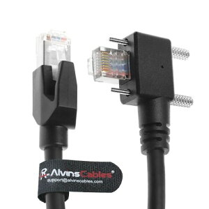 Alvin's Cables RJ45 �X�N�����[���b�N CAT6A ���_�� LAN�P�[�u�� �H�ƗpEthernet�P�[�u�� GigE Vision/PoE�Ή� Cognex Keyence Basler�Ή� ���{�b�g�EFA�ݔ����� 10m �E����