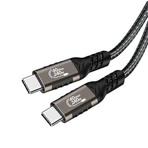 Thunderbolt 4 P[u (1.5m, KF) Popolier USB4Ή (240Wo / 40Gbpsf[^] /8K@60Hz fo ) T_[{g 4P[u ʌ݊ X}[gtHA^ubgAm[gp\R̃^
