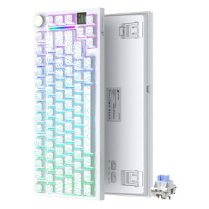 ATTACK SHARK X820Ultra �Q�[�~���O�L�[�{�[�h �V���[�N�X�C�b�` �������� 3WAY�ڑ� ���� �L�� Bluetooth ���C�����X ��x�� �m�u�t��TFT�X�}�[�g�f�B�X�v���C �e���L�[���X �p���z�� �K�X�P�b�g�}