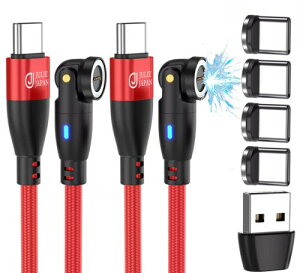 JJ JULIE JAPAN �}�O�l�b�g�[�d�P�[�u�� PD�Ή� 9PIN 60W 0.5m USB�P�[�u�� 2�{�Z�b�g Type-C�[�q 4���� �}���[�d�Ή� USB-C QC �f�[�^�ʐM�Ή� �X�C���O�w�b�h (50cm,���b�h)