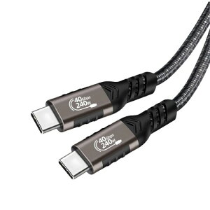 Thunderbolt 4 �P�[�u�� 2m Popolier USB4�Ή� Popolier (240W�o�� / 40Gbps�����f�[�^�]�� / 8K�E4K / U SB 3.2/3.1/3.0/2.0 ) �T���_�[�{���g 4�P�[�u�� USB4��Thunderbolt 3��US B-C�Ɖ��ʌ݊� �X�}�[�g�t�H���A�^�u��