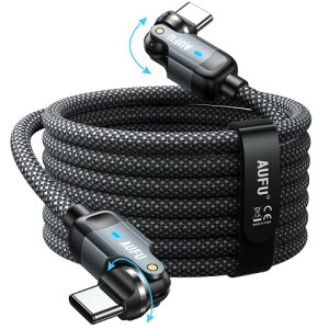 AUFU USB C �� USB C �P�[�u�� ���� ���[540�x��] 3M 60W �^�C�v c �P�[�u�� L�� PD3.0�Ή� USB2.0/480Mbps�f�[�^�]�� �i�C�����҂� �f���h�~ 1Phone17/16/15/Pad/Mac-Book Pro/Galaxy/S24/Matebook/1Pad/Xperia/9a