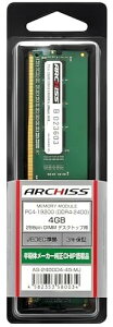 ARCHISS A[LX DDR4-2400 PC4-19200 4GB fXNgbvPCp W[`bv U-DIMM AS-2400D4-4G-MJ