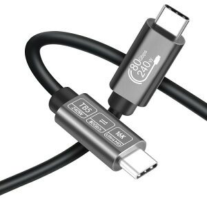 Angusplay USB-C Thunderbolt 5 �P�[�u�� 1m 240W�o�� PD3.1 �}���[�d16K@60Hz�Ή� �ő�80Gbps �����f�[�^�]�� iPhone 17 / 16 / 15 MacBook Air Pro iPad Pro/Air ���Ή�