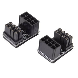 NFHK ATX 8ピンメス-8ピンオス180度角度付き電源アダプタデスクトップ用グラフィックスカード