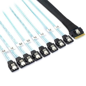 Xiwai �X�������C�� SAS 4.0 SFF-8654 8i 74�s�� �z�X�g RAID ���� 8 SATA 7�s�� �^�[�Q�b�g �f�[�^�]�� �n�[�h�f�B�X�N �t�@���A�E�g RAID �P�[�u�� 1 �� 8 �X�v���b�^�[ 1.0M