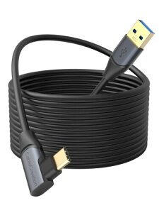 CableCreation Quest Link�K�p�ϊ��P�[�u��,USB 3.1 USB C to A Oculus Quest Link�Ή� �ϊ��P�[�u������5 Gbps�f�[�^�]�� �A Quest 2�K�p �o�[�`�������A���e�B�w�b�h�Z�b�g�Ή����Q�[�~���OPC���ɓK�p, 5M�i5