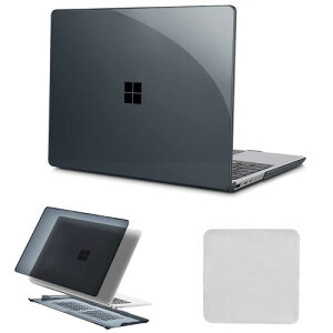 Seaqinhey MicroSoft Surface Laptop Go 3/2/1�i2023/2022/2020 �����j 12.4 �C���` �p �P�[�X �J�o�[ �T�[�t�F�X ���b�v�g�b�v Go Go2 Go3 �ی�P�[�X (���f���ԍ��F2013 1943) (�N���X�^���u���b�N)