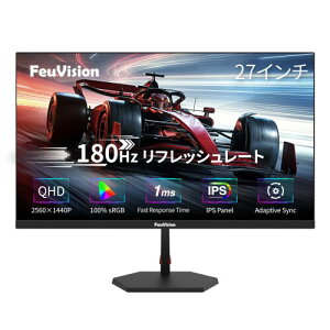 FeuVision Q[~Oj^[ 27C` j^[ wqhd 2560x1440 180Hz IPSpl x1ms Adaptive SyncΉ 3Ӓz&^ px 100%sRGB u[Cgy PS5Ή HDMI*2 DP*2 3Nۏ