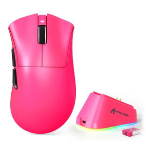 ATTACK SHARK V3PRO ���C�����X�Q�[�~���O�}�E�X RGB�[�d�X�^���h�t�� ���y65g BK52820�`�b�v PAW3311�Z���T�[ 3���[�h�ڑ� 2.4G Bluetooth USB-C�L�� 1���X�C�b�`���� �����x �����x ��x�� �ő�25000DPI ��