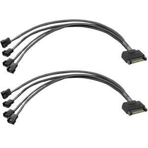 Kiligen 2 SATA  4 EFC 3 s / 4 s PMW 12V PC P[Xt@dA_v^P[uA3 s܂ 4 s(PWM RlN^)  15 s SATA Rs[^ N[[pt@dP[u