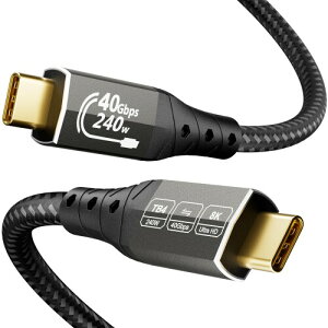 ZIKNYDO 40Gbps Thunderbolt 4�P�[�u�� 2m�AUSB 4�f�[�^�P�[�u���A8K/4K USB-C�f�B�X�v���C�P�[�u���AThunderbolt 240W�[�d�Ή��BThunderbolt 5/3�AiPhone 16�V���[�Y�ASSD�AMacBook�AeGPU �Ή�