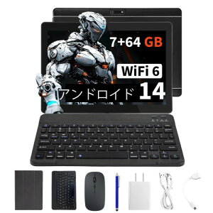 Veidoo 2 in 1 �|�[�^�u�� Android �^�u���b�g �L�[�{�[�h�A�}�E�X�A�X�^�C���X�t���A�^�u���b�g 10.1�C���` IPS HD �X�N���[�� 7GB RAM (3GB+4GB) 64GB ROM 512GB�܂Ŋg���\�A�I�N�^�R�A�v���Z�b�T�AWiF