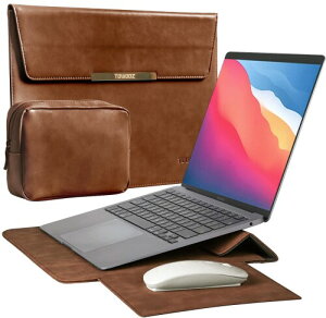 TOWOOZ MacBook Air/Pro ケース 13-14 インチ M1 M2 M3チップス 対応薄型 耐衝撃 撥水 防傷 キズ 汚れ 防止 マウスマット/電源収納ポーチ付き