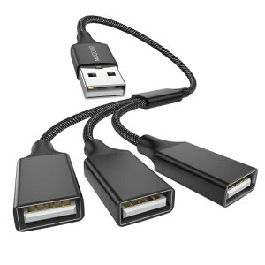 MOGOOD USBXvb^YP[u 3 USBP[u 1IX3XUSB 2.0A_v^USB}`|[g[d/f[^]/m[gp\R/Mac(20cm, ubN)