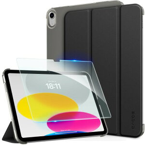 (iPad 11���� 10���� �P�[�X �K���X�t�B���� �Z�b�g)CACOE ipad a16 11�C���` 2025/10.9�C���` 2022 �A�C�p�b�h�p �n�[�h�P�[�X �I�[�g�X���[�v �O�܂� Apple Pencil�Ή� �����΂��� �J�o�[ �u���b�N