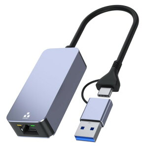 USB LAN変換アダプター 2 IN 1 有線LANアダプター Nintendo switch対応 USB Type-AとType-C両方使える 1000Mbps 高速 イーサネットアダプタ Type-CとType-A イーサネットコンバータ ギガビット Switch 有線 iPhon