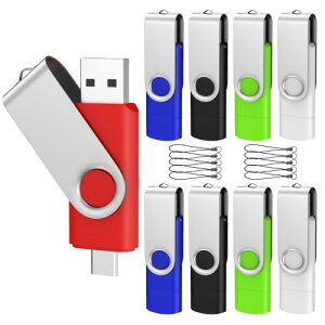ABLAZE USB������ 32GB 10�{�Z�b�g USB2.0 + Type-C �f���A���R�l�N�^ �t���b�V���h���C�u iPhone16/15, Android �X�}�z, �p�\�R��, �^�u���b�g, Mac, iPad �Ή�
