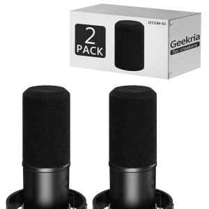 Geekria �N���G�C�^�[���߂̃}�C�N�E�B���h�X�N���[�� FIFINE AmpliGame K688 �ɑΉ� �|�b�v�K�[�h �}�C�N�J�o�[ �}�C�N���h �}�C�N�X�|���W �t�H�[���t�B���^�[ (Black / 2 Pack)