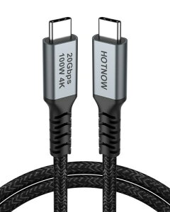 HOTNOW�Z��USB C����C�P�[�u��0.5m 1�{�A50cm 100W 4K �r�f�IUSB C 3.2 Gen 2x2 20Gbps �����f�[�^�]�������[�d�R�[�h