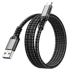 USB Type C �P�[�u�� 10Gbps�f�[�^�]�� 60W 20V/3A �}���[�d USB C to USB A �P�[�u�� �����f�[�^�]�� Xperia XZ2 XZ3 XZ1�AGalaxy Note /S20 S10 S9 A21 A22 A30 A51�ASense 3/4�ALG ���̑�USB-C�@��Ή� �e�����[�N �����[