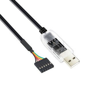 DTECH FTDI USB-TTLシリアル変換ケーブル 1m - 5V FT232RL 6ピン 2.54mmピッチ メスコネクタ UART コンバーター 互換 Windows 11/10/8/7 Linux Mac (1m)