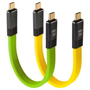 Leehitech 2×0.2M 100W Type C �Z���P�[�u�� 20Gbps�����]�� USB-C to USB-C �t���b�g�P�[�u��8K@60HZ �r�f�I����уf�[�^�����BiPhone 16/15 �V���[�Y�AiPad�AMacbook Air/Pro�AGalaxy S24�ASteam Deck�AXperia�Ȃǂɑ�
