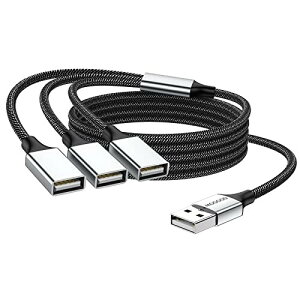 MOGOOD USBP[u(1m) 3-in-1USBXvb^ USBd 1IX3XUSB 2.0A_v^ USBgP[u USB}`|[g[d/f[^]/m[gp\R/Mac