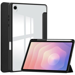 Galaxy Tab S11 11�C���`�p �P�[�X �w�ʃN���A ���� �y���z���_�[�t�� �M�����N�V�[ Galaxy Tab S11 �J�o�[ �I�[�g�X���[�v�@�\�t�� �O�܂�X�^���h �ϏՌ� �y��,�u���b�N