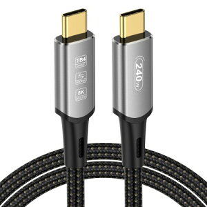 USB 4P[u 0.5M Thunderbolt 4 Ή Thunderbolt 3 240W}[d 8K 40Gbpsf[^] USB Type-C P[uiPhone 15 Pro Max MacBook Type-Cm[gPCȂǗp