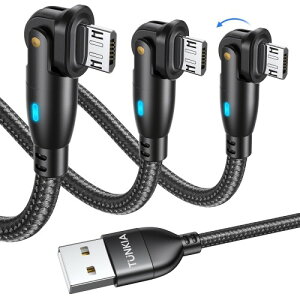 Micro USB P[u L^ 180°] 2.4A}[d f[^] LEDCgt }CNusb [dP[u Micro USB Android@Ή Type-B X}z Rg[[ Cz MP3 ^Cvb [dR[hi1m