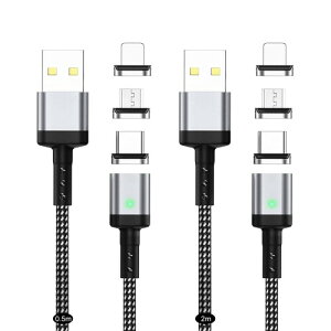 SUNTAIHO USB[dP[u }Olbg 3A}[dUSBCP[uf[^]ɂΉ}OlbgUS-B[dR[h USB Type-CAMicroUS-BAUS-B Type-L  ho E US-B Magnetic Charging Cable LEDt