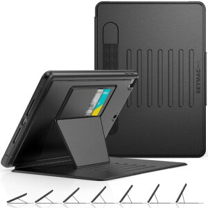SEYMAC stock �P�[�X iPad 9/8/7����(2021/2020/2019) 10.2�C���`��p �P�[�X �ϏՌ� ���p�x���u������ �I�[�g�X���[�v �y�����[ �J�[�h���[ �����͑S�ʕی�J�o�[�i�u���b�N�j�i�K�i���������s����