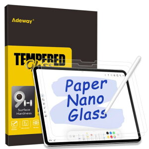 Adeway iPad Air 13�C���`��ʕی�t�B�����i2025 M3 & 2024 M2�j- �������݁��`��p�}�b�g�����K���X�A�������\�ʁA�A���`�O���A�A�ȒP�C���X�g�[���AApple Pencil�Ή��A2���p�b�N
