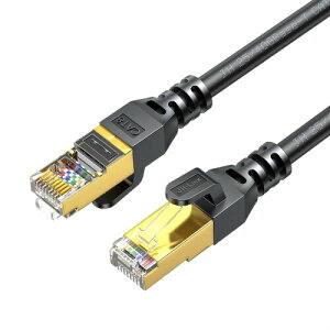 JH-LINK LAN�P�[�u�� CAT8 40Gbps/2000MHz �J�e�S���[8 �������C���^�[�l�b�g�P�[�u�� CAT8���� RJ45 �����b�L�R�l�N�^ �c���܂�h�~ �u���b�N ���f�� ���[�^ PS3 PS4 PS5 Xbox�����@���ɑΉ� (5m)