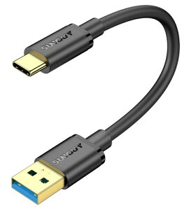 SUNGUY USB Type C 0.1M USB-A to USB-C 18W�}���[�d 10Gbps�����f�[�^�]�� USB3.1 Gen2 Android Auto�Ή� �^�C�vc �[�d�P�[�u�� Galaxy/MacBook/iPad Pro&Air/Xperia���̂Ȃǂ̃^�C�vc�@��ɑΉ� 10CM-��