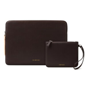 Comfyable Slim Protective Laptop Sleeve with Accessory Pouch Compatible with 13/13.3/14 Inch MacBook Pro & MacBook Air, Mac Travel Case, Slim PU Leather Laptop Cover M4/M3/M2/M1 2025-2021, Chocolate