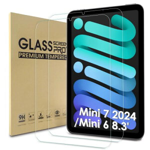 WD&CD iPad Mini 7 2024 (A17 Pro)/ Mini 6 8.3インチ 対応 ガラスフィルム (2枚) 強化ガラス 画面保護フィルム iPad Mini 7 2024 対応 液晶保護フィルム 硬度9H 高透過率 飛散防止 耐衝撃 貼り付け簡単