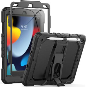 Timecity Ή P[X iPad 9 P[X 10.2C` ϏՌ یtBt y[ uX^h  ϋv Owی SʕیJo[ iPad 9/8/7 P[X (ubN)